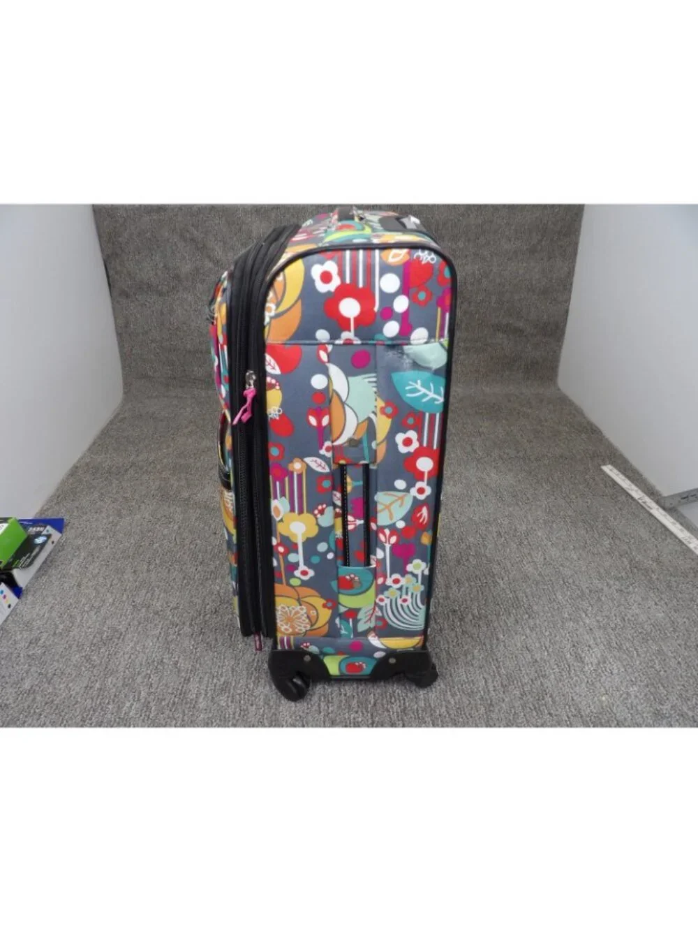 Lily Bloom Floral Spinner Carry-On Luggage Suitcase Expandable Travel Bag 25x16 - Picture 2 of 11